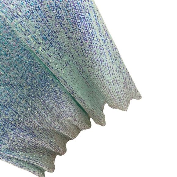 Mac Duggal 0 Dress Sequined High Neck Flutter Sleeve Gown Mermaid Illusion 26942 - Picture 14 of 16